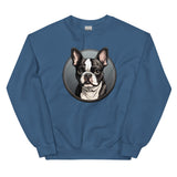Cartoon Boston Terrier Dog Portrait Sweatshirt