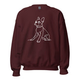 Line Drawn Boston Terrier Dog Unisex Sweatshirt