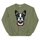 Miinimalist Boston Terrier Face Unisex Sweatshirt