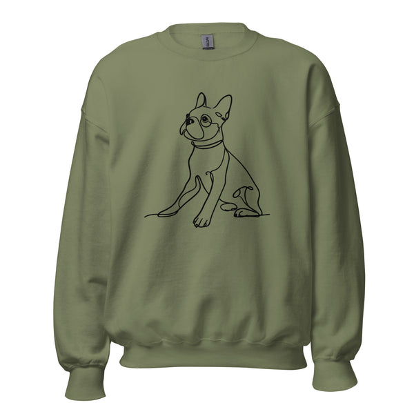 Line Drawn Boston Terrier Dog Unisex Sweatshirt