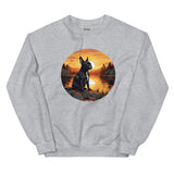 Boston Terrier Sitting By A Calm Lake Unisex Sweatshirt
