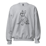 Line Drawn Boston Terrier Dog Unisex Sweatshirt