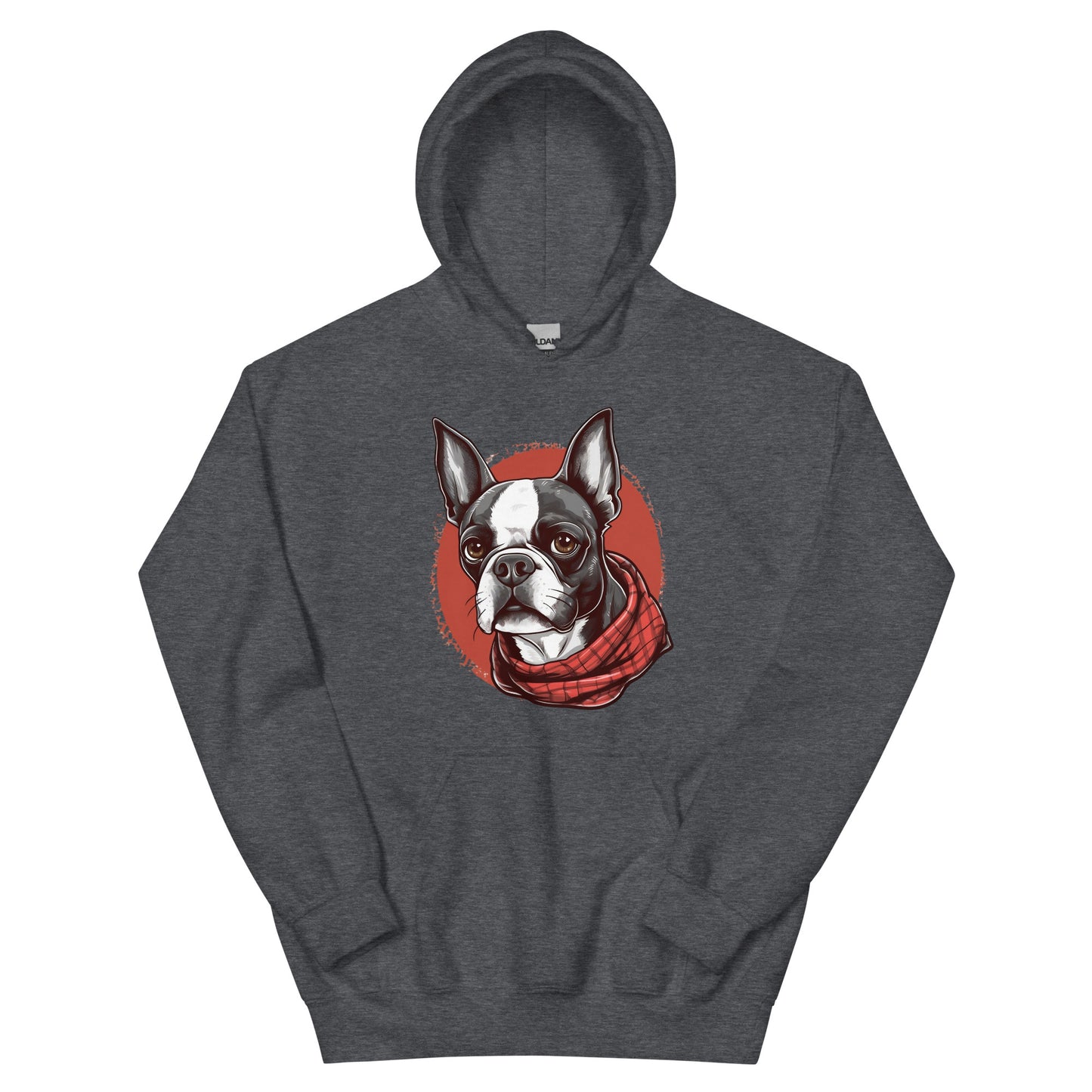 Boston Terrier Red Bandana Hoodie