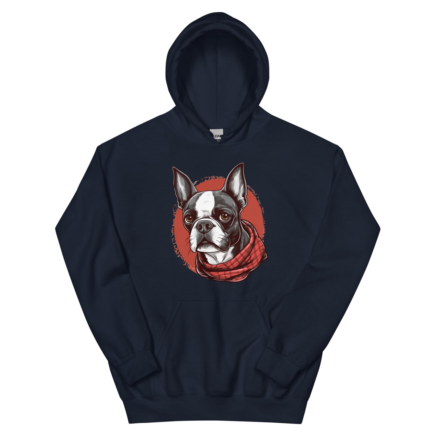 Boston Terrier Red Bandana Hoodie