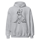 Line Drawn Boston Terrier Dog Unisex Hoodie