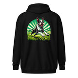 Boston Terrier Dog Running Free Unisex Heavy Blend Zip Hoodie