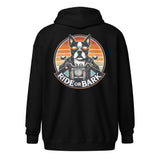 Ride or Bark - Boston Terrier Unisex Heavy Blend Zip Hoodie