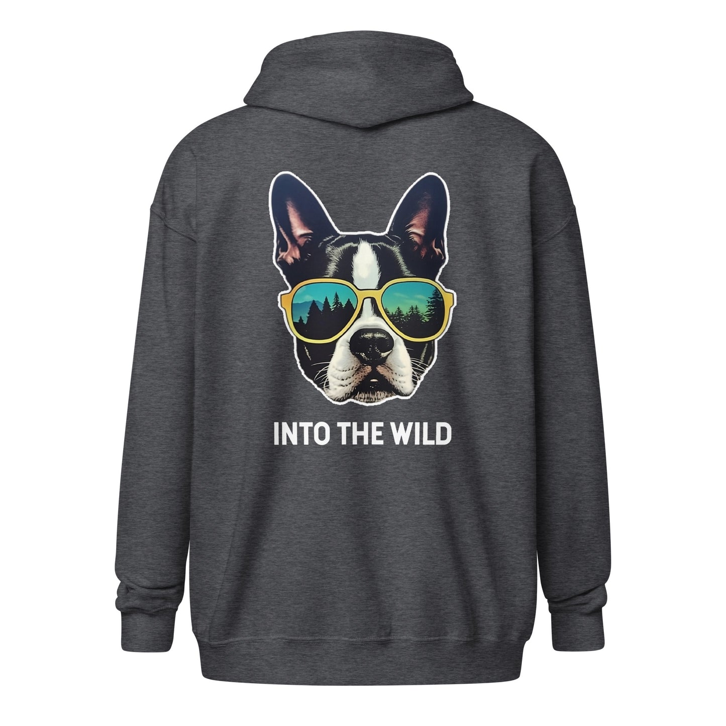 Into The Wild Boston Terrier Unisex Heavy Blend Zip Hoodie