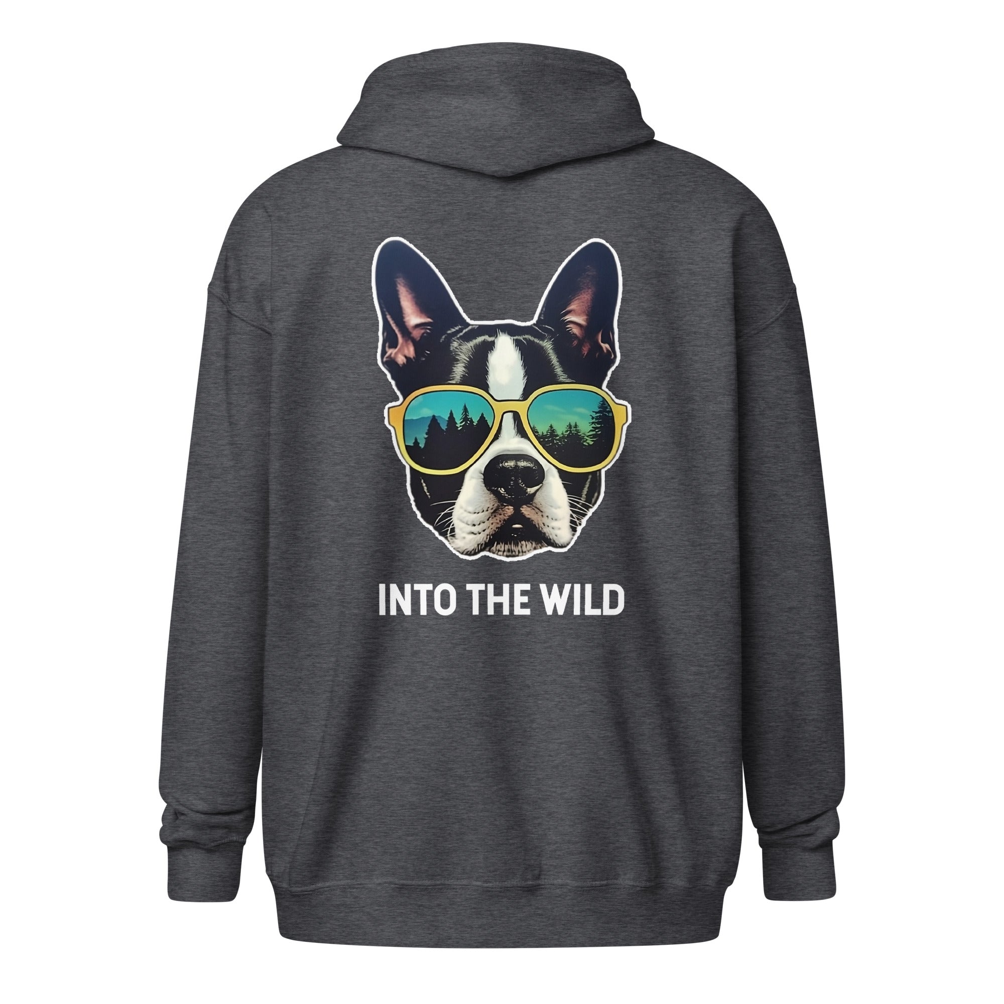 Into The Wild Boston Terrier Unisex Heavy Blend Zip Hoodie