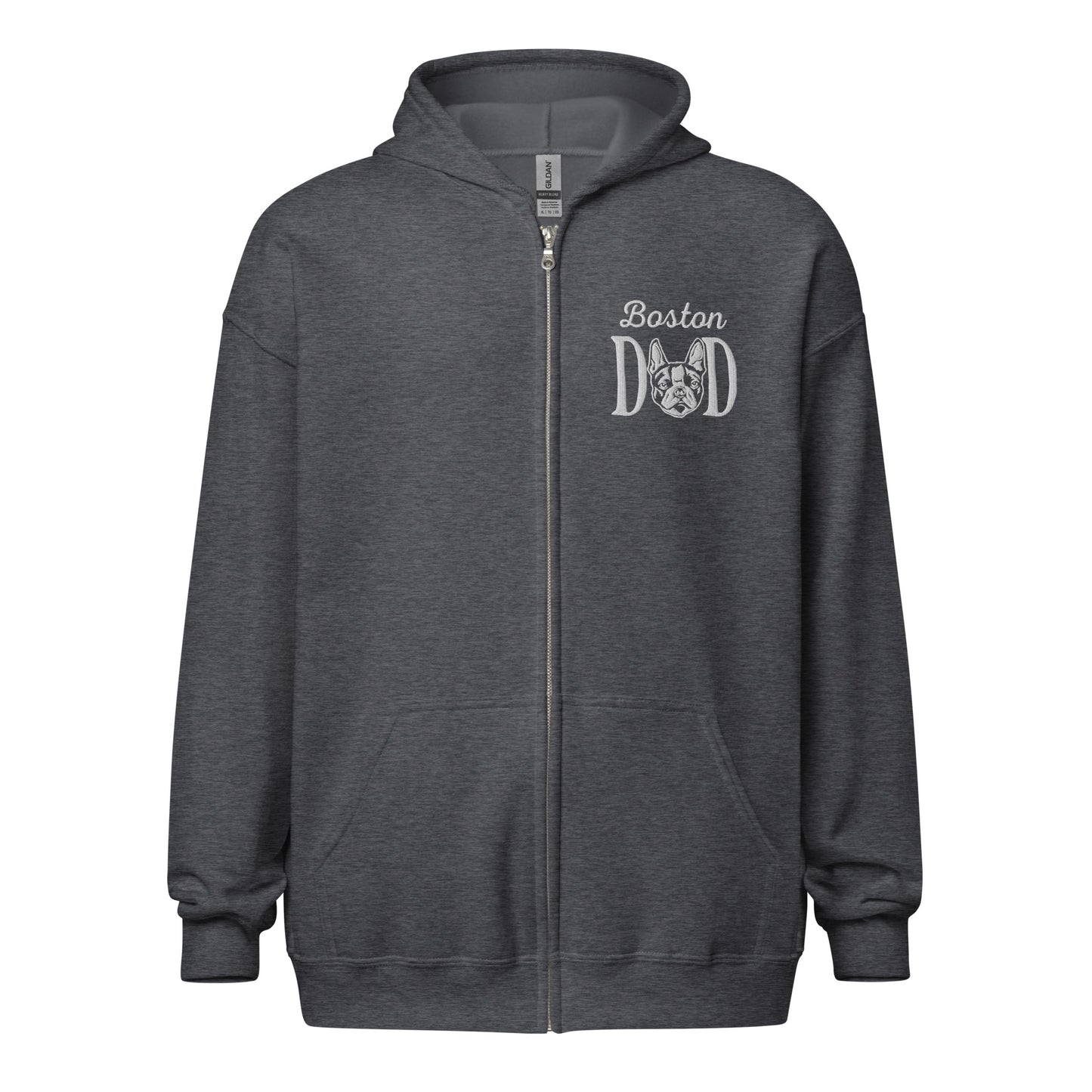 Boston Dad Embroidered Heavy Blend Zip Hoodie