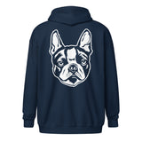 Boston Terrier Face Unisex Heavy Blend Zip Hoodie