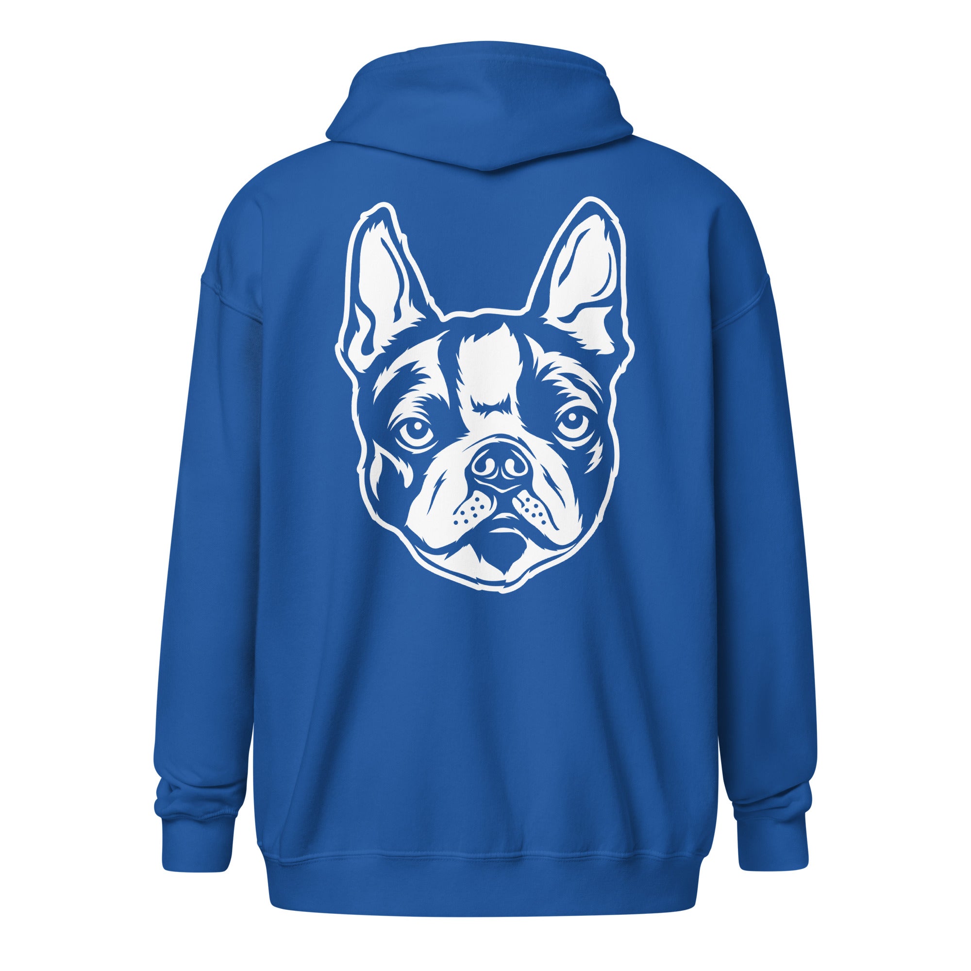 Boston Terrier Face Unisex Heavy Blend Zip Hoodie