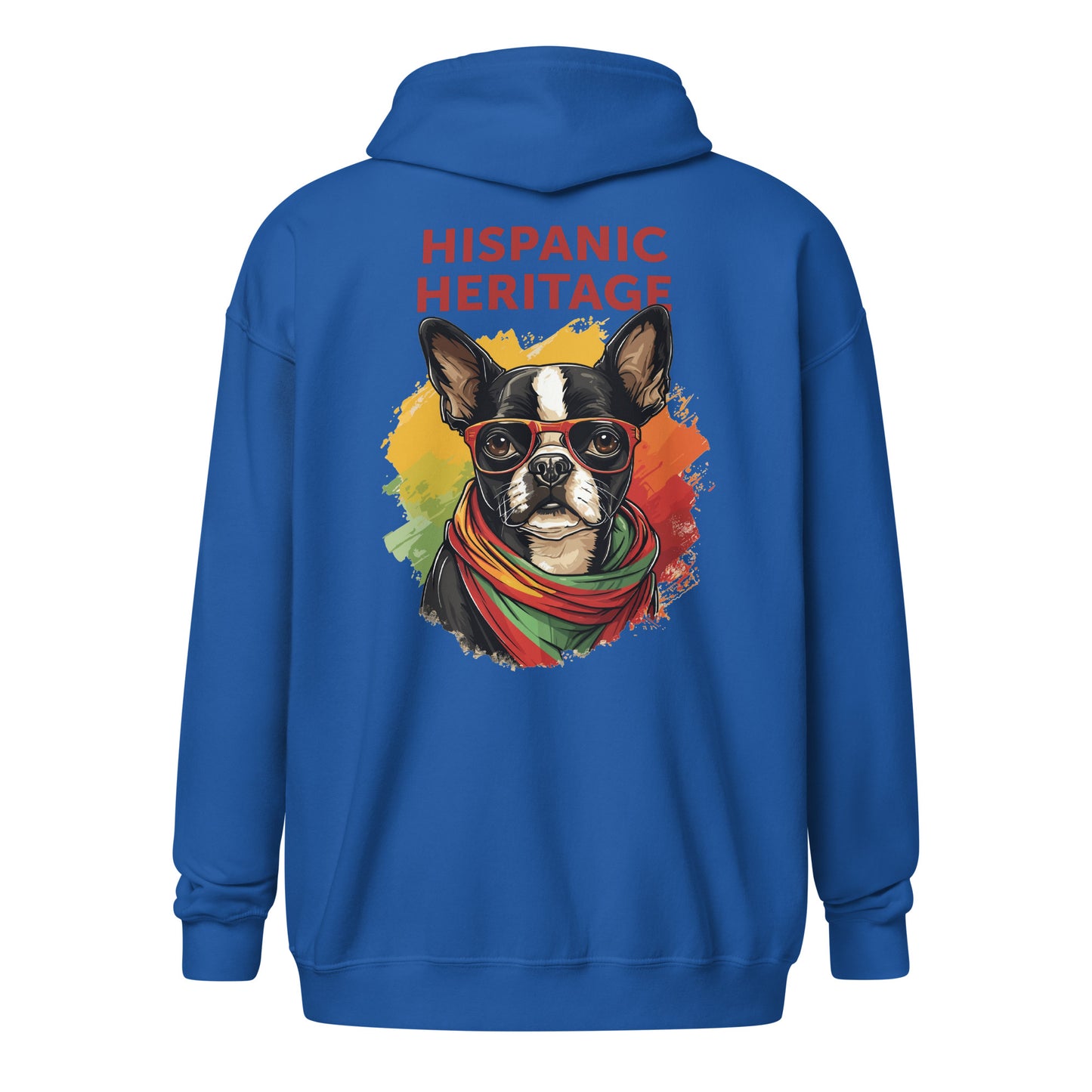 Hispanic Heritage Boston Terrier Dog Unisex Heavy Blend Zip Hoodie