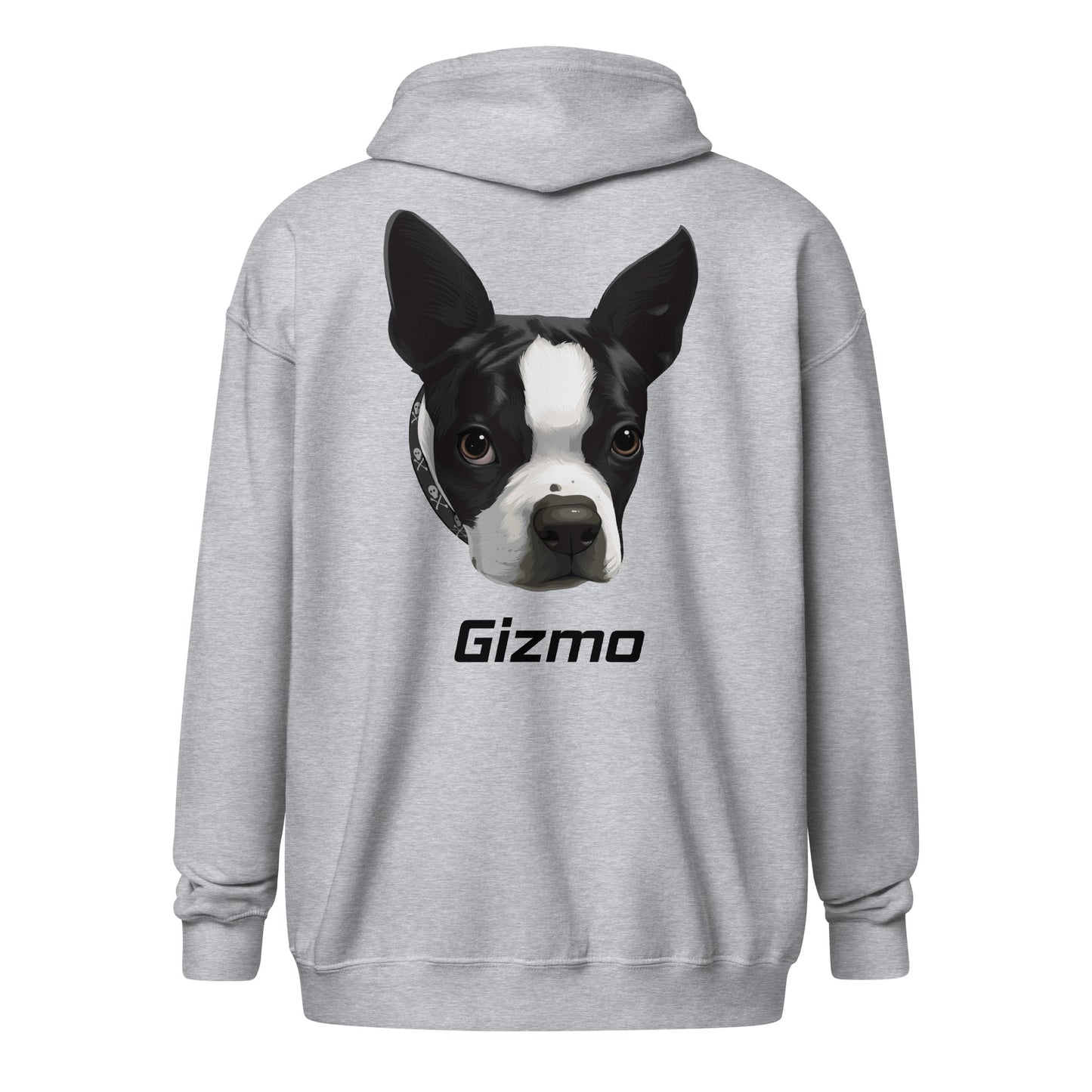 Custom Boston Terrier Dog Unisex Heavy Blend Zip Hoodie