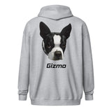 Custom Boston Terrier Dog Unisex Heavy Blend Zip Hoodie