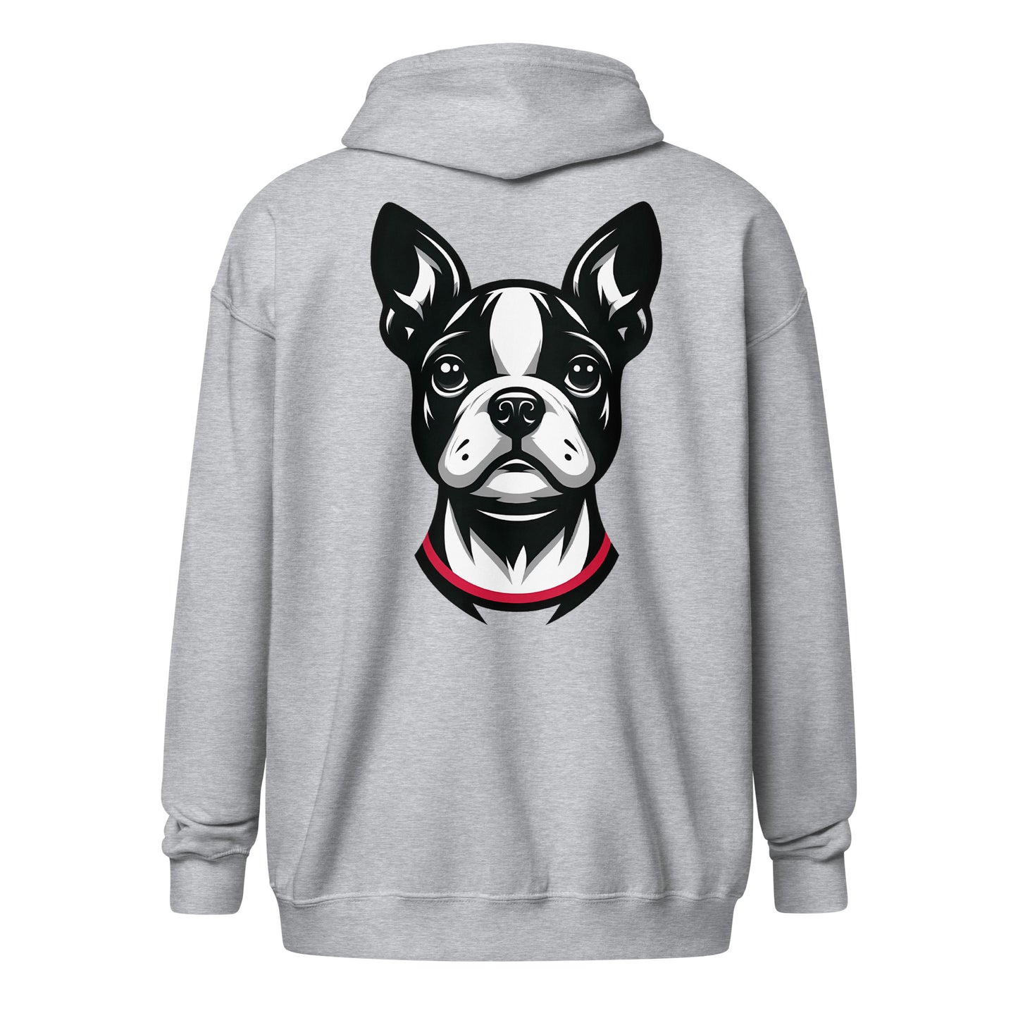 Minimalist Boston Terrier Face Design Unisex Heavy Blend Zip Hoodie