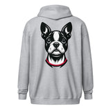 Minimalist Boston Terrier Face Design Unisex Heavy Blend Zip Hoodie