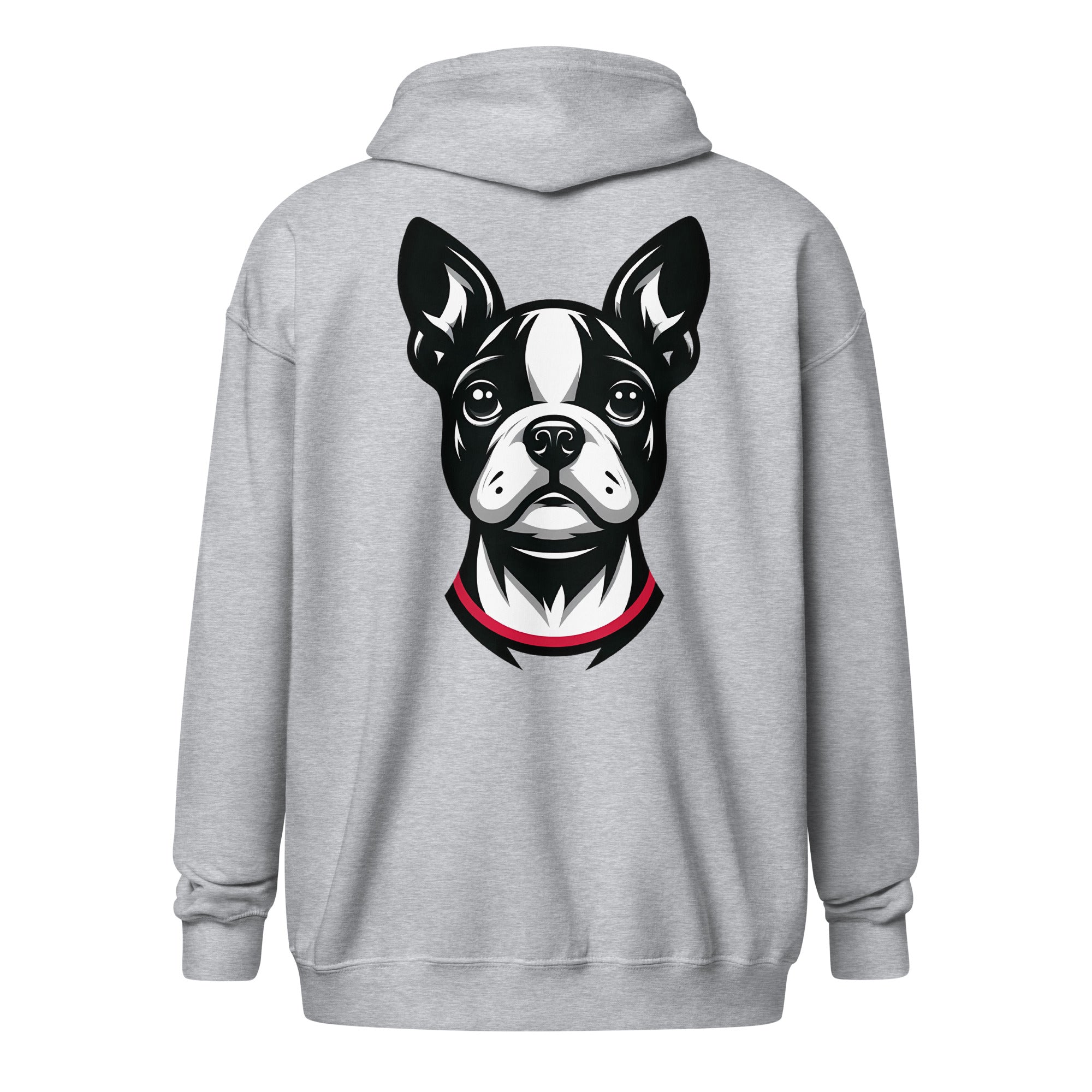 Minimalist Boston Terrier Face Design Unisex Heavy Blend Zip Hoodie
