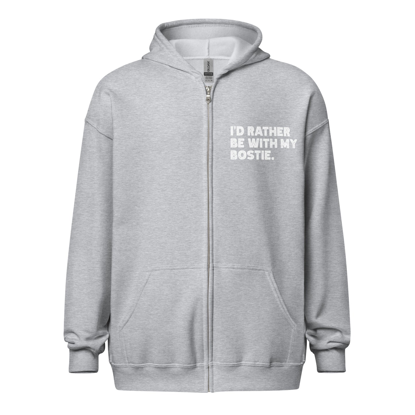 I'd Rather Be With My Bostie Unisex Heavy Blend Zip Hoodie