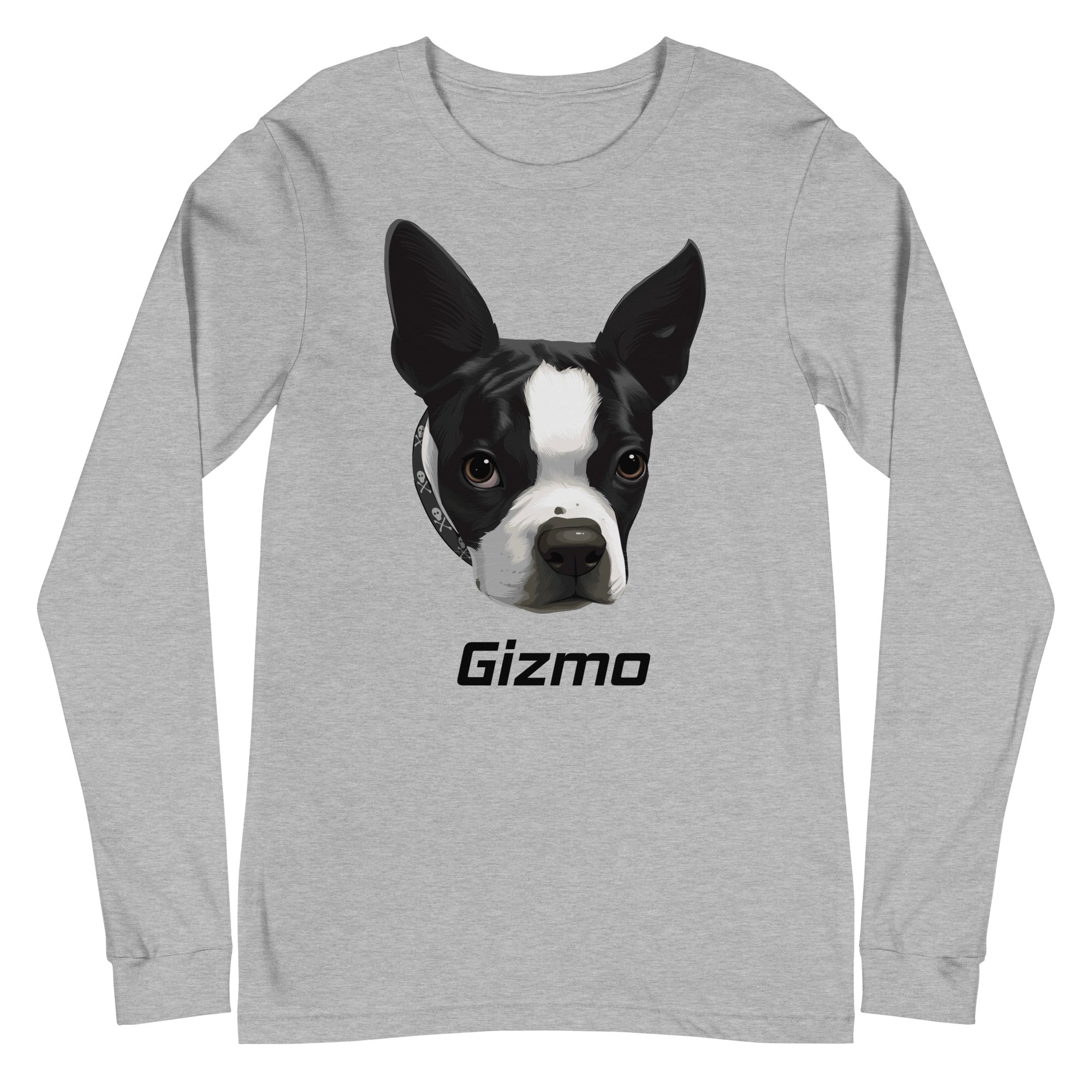 Custom Boston Terrier Dog Unisex Long Sleeve Tee