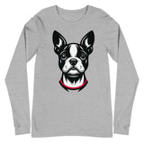 Minimalist Boston Terrier Face Design Unisex Long Sleeve Tee
