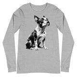 Boston Terrier Line Art Unisex Long Sleeve Tee