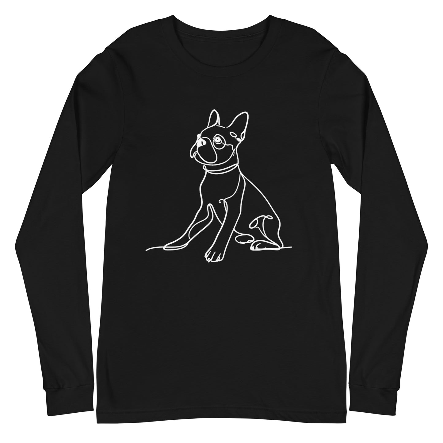 Line Drawn Boston Terrier Unisex Long Sleeve Tee