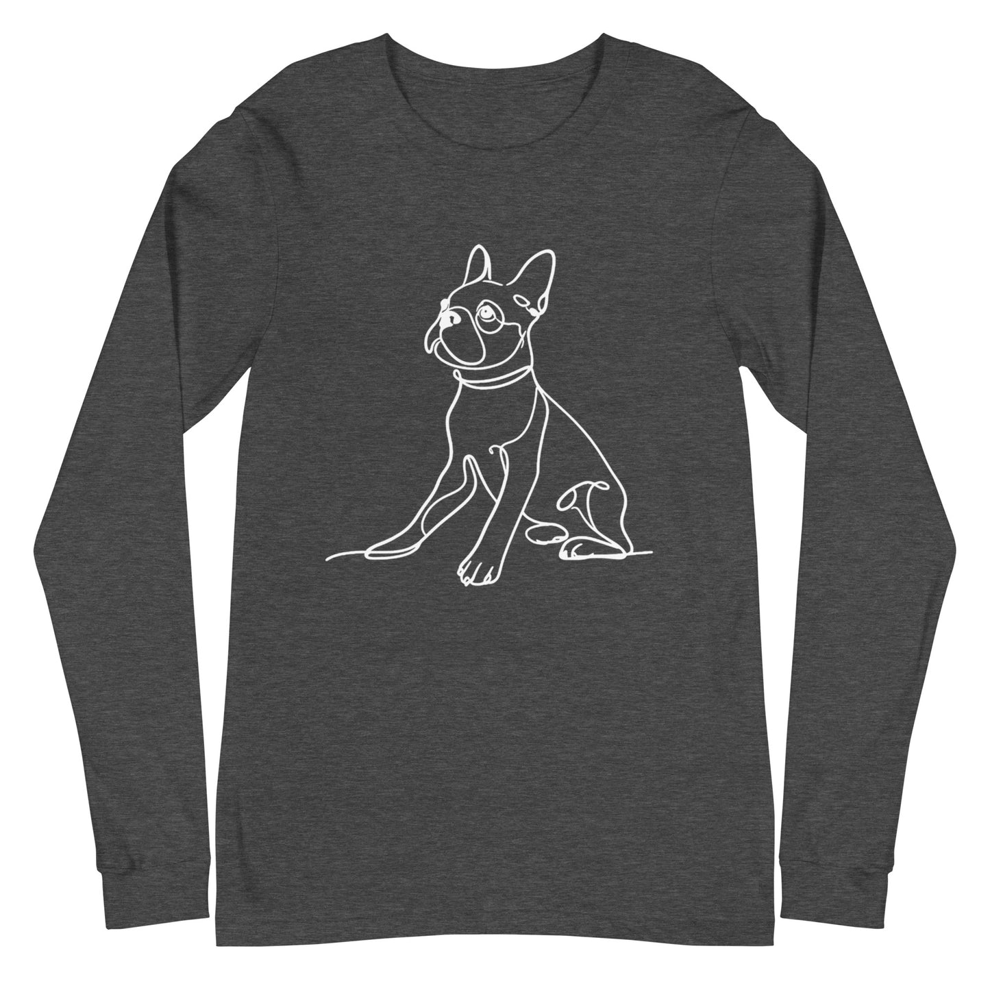 Line Drawn Boston Terrier Unisex Long Sleeve Tee
