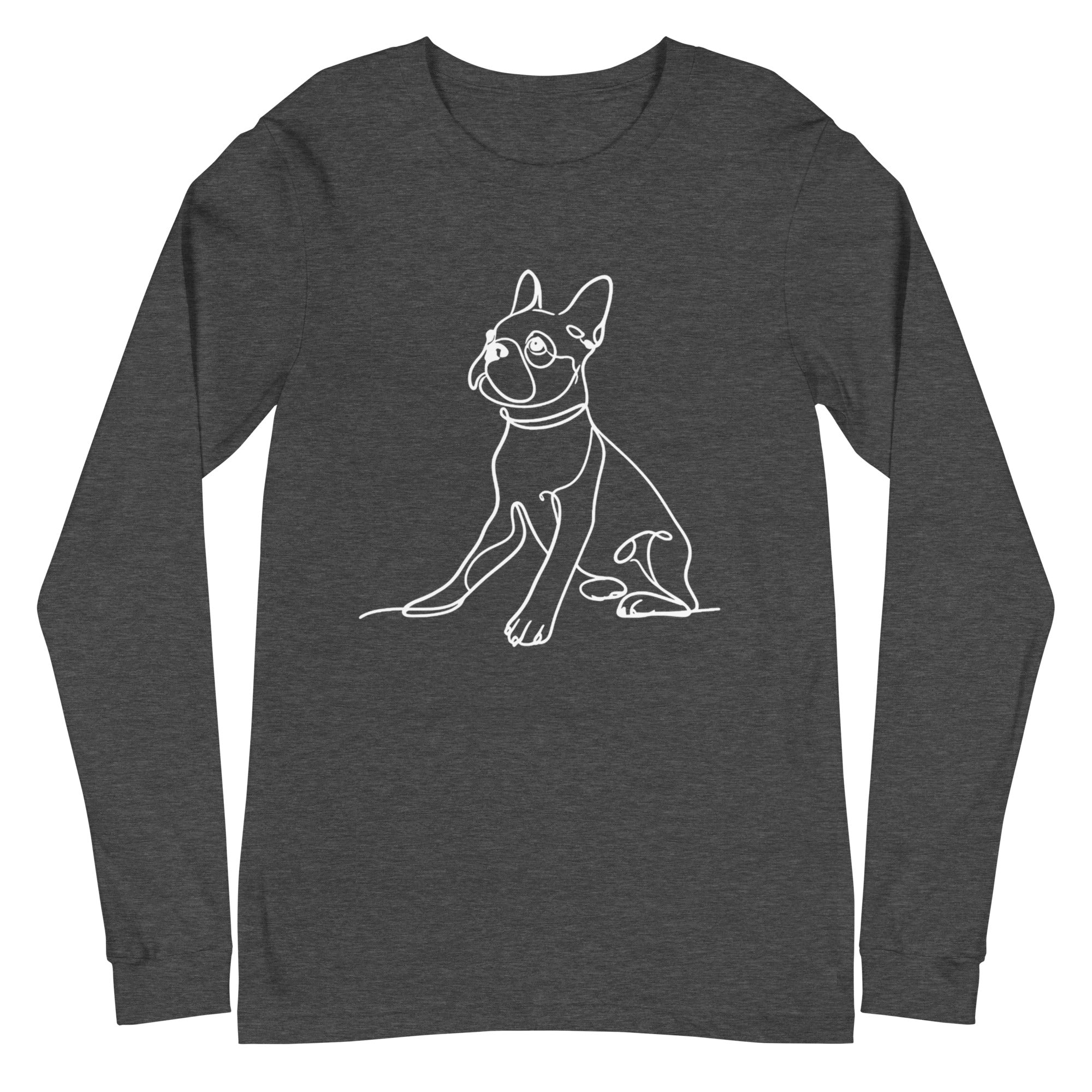 Line Drawn Boston Terrier Unisex Long Sleeve Tee