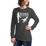 Boston Terrier Mom Dinosaur Long Sleeve Tee