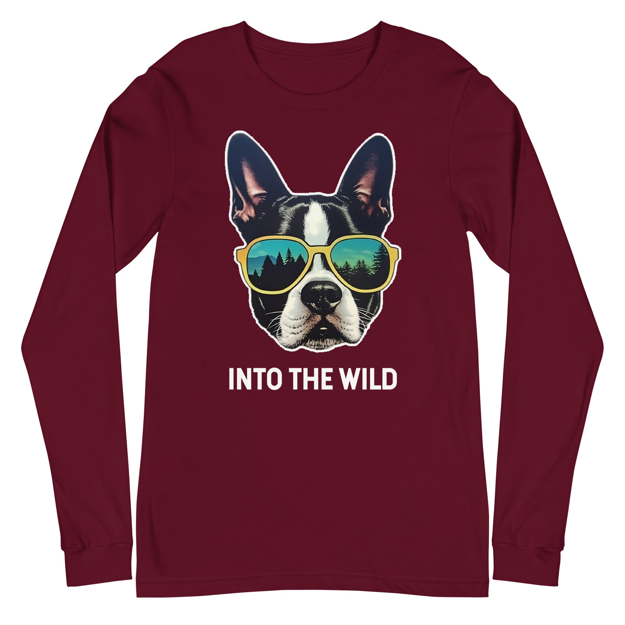 Into The Wild Boston Terrier Unisex Long Sleeve Tee