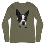 Custom Boston Terrier Dog Unisex Long Sleeve Tee