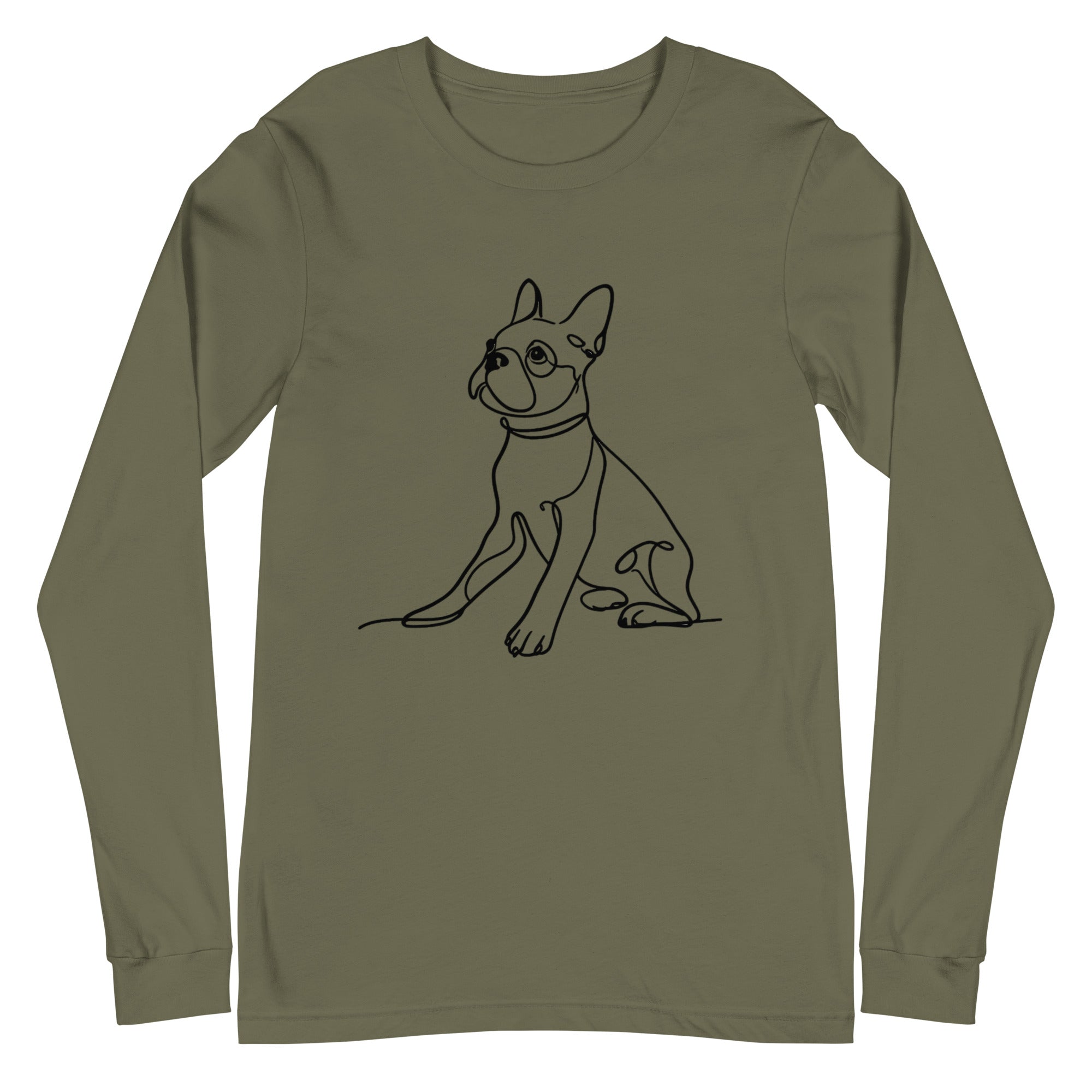 Line Drawn Boston Terrier Unisex Long Sleeve Tee