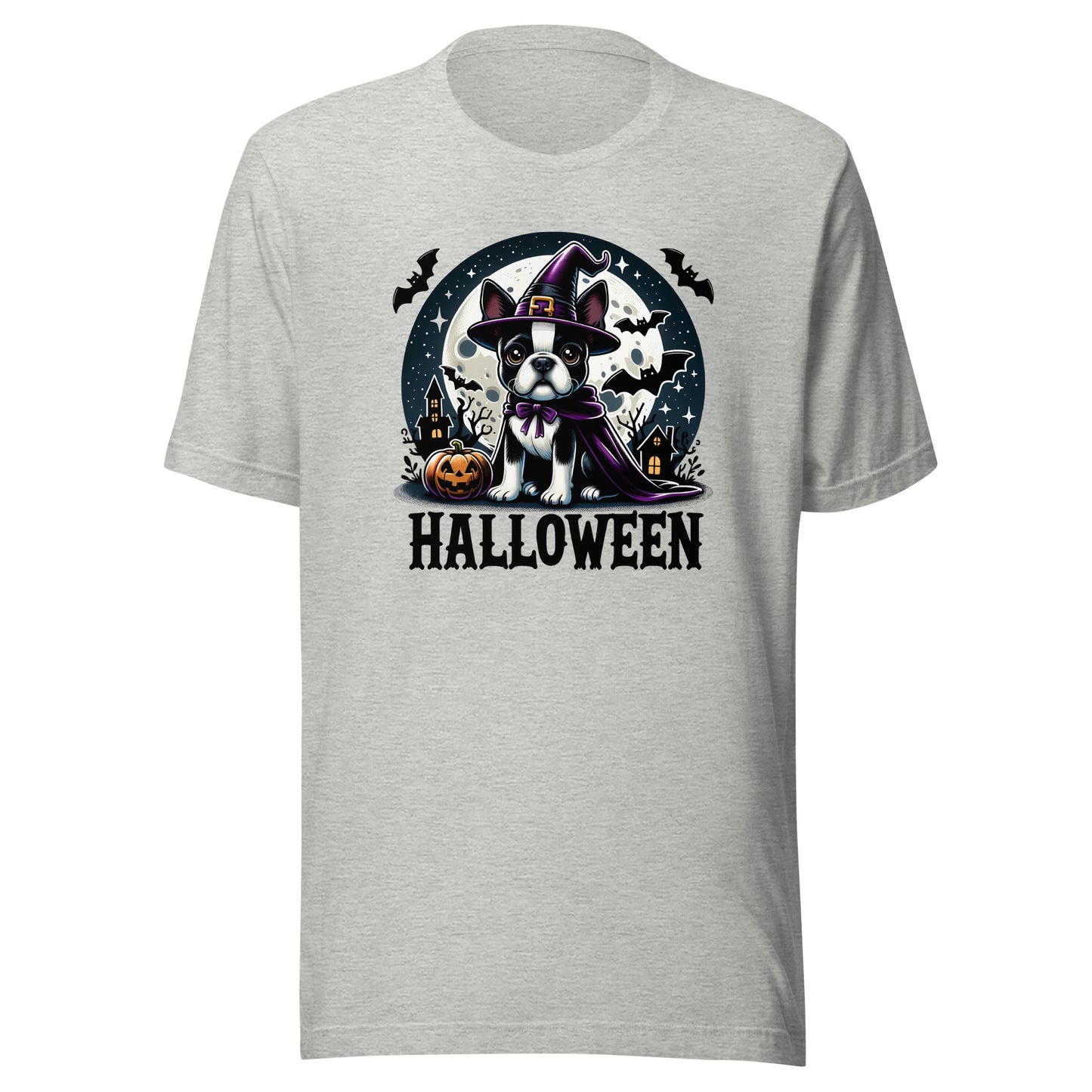 Halloween Witch Boston Terrier Unisex T-Shirt