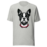 Minimalist Boston Terrier Face Design Unisex T-Shirt