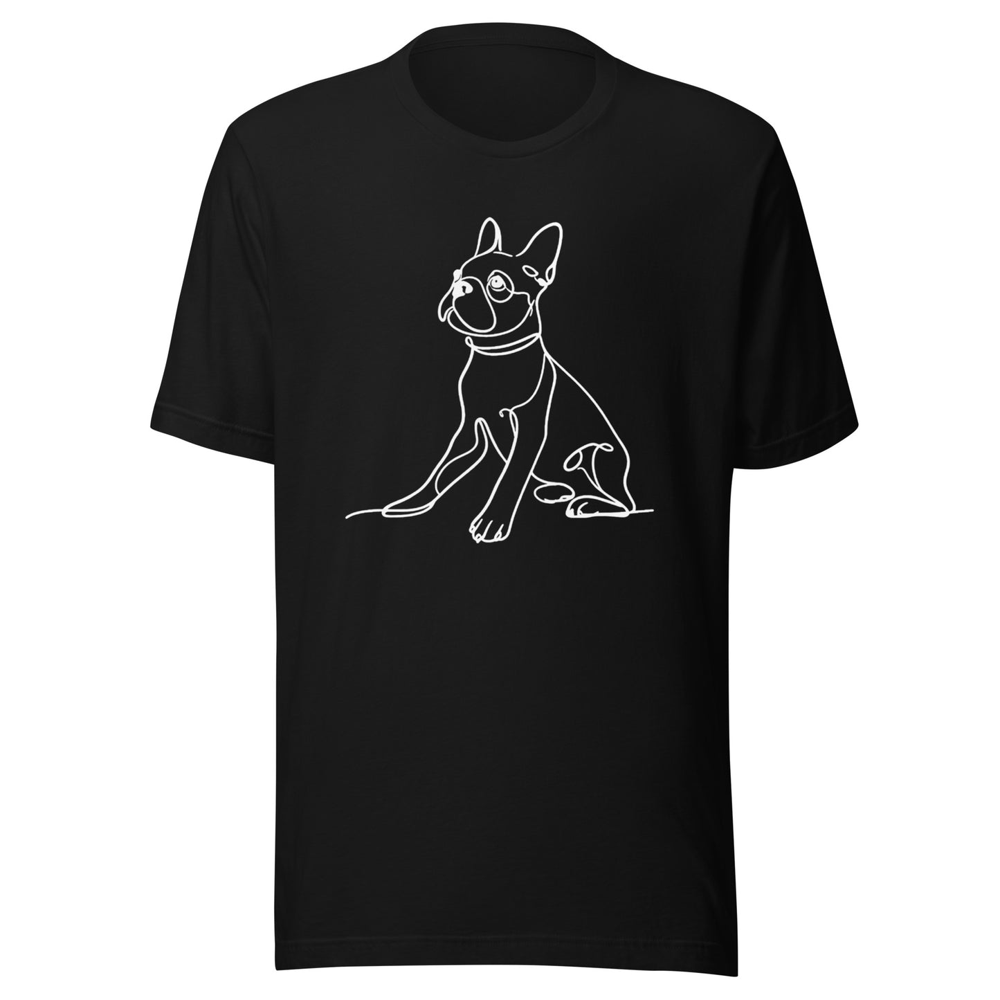 Line Drawn Boston Terrier Dog Unisex T-Shirt