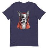 Boston Terrier in a Red Hoodie T-Shirt