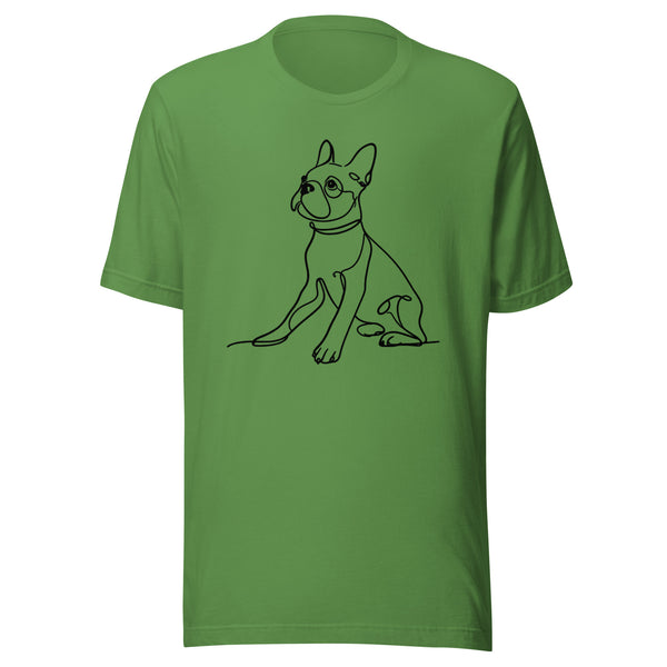 Line Drawn Boston Terrier Dog Unisex T-Shirt