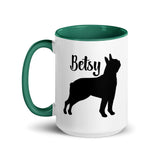 Custom Name with Boston Terrier Silhouette Mug with Color Inside