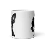 Overjoyed Boston Terrier Dog White Glossy Mug