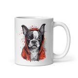 Boston Terrier in a Red Hoodie Mug