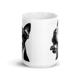 Overjoyed Boston Terrier Dog White Glossy Mug