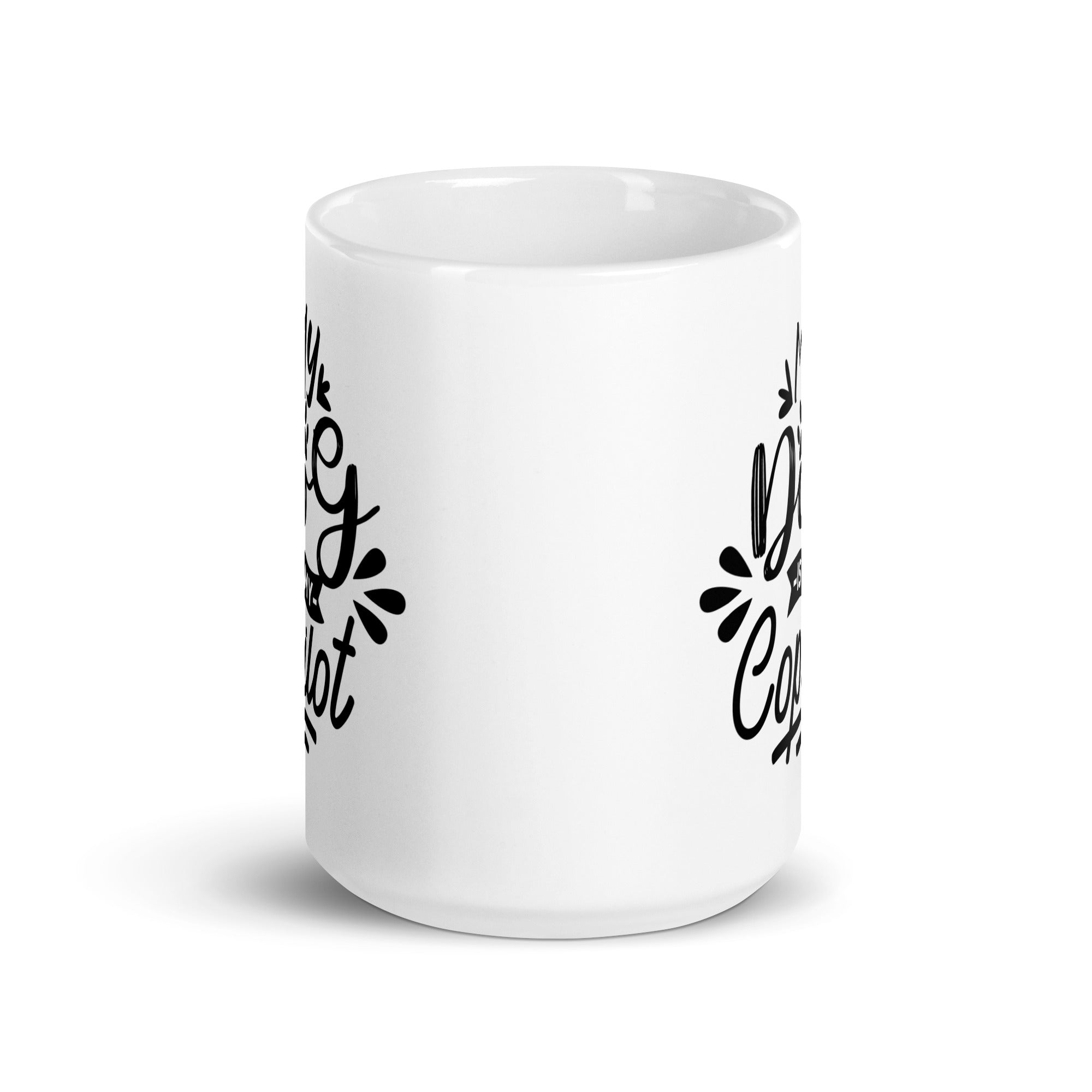 My Dog Is My Copilot White Glossy Mug