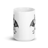 Bat-Winged Boston Terrier Dog White Glossy Mug