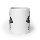 Bat-Winged Boston Terrier Dog White Glossy Mug