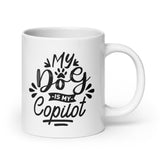 My Dog Is My Copilot White Glossy Mug