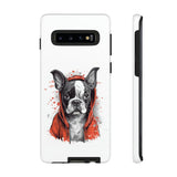 Boston Terrier in a Red Hoodie Samsung Tough Cases