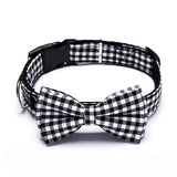 Buffalo Plaid Dog Collar with Bow Tie