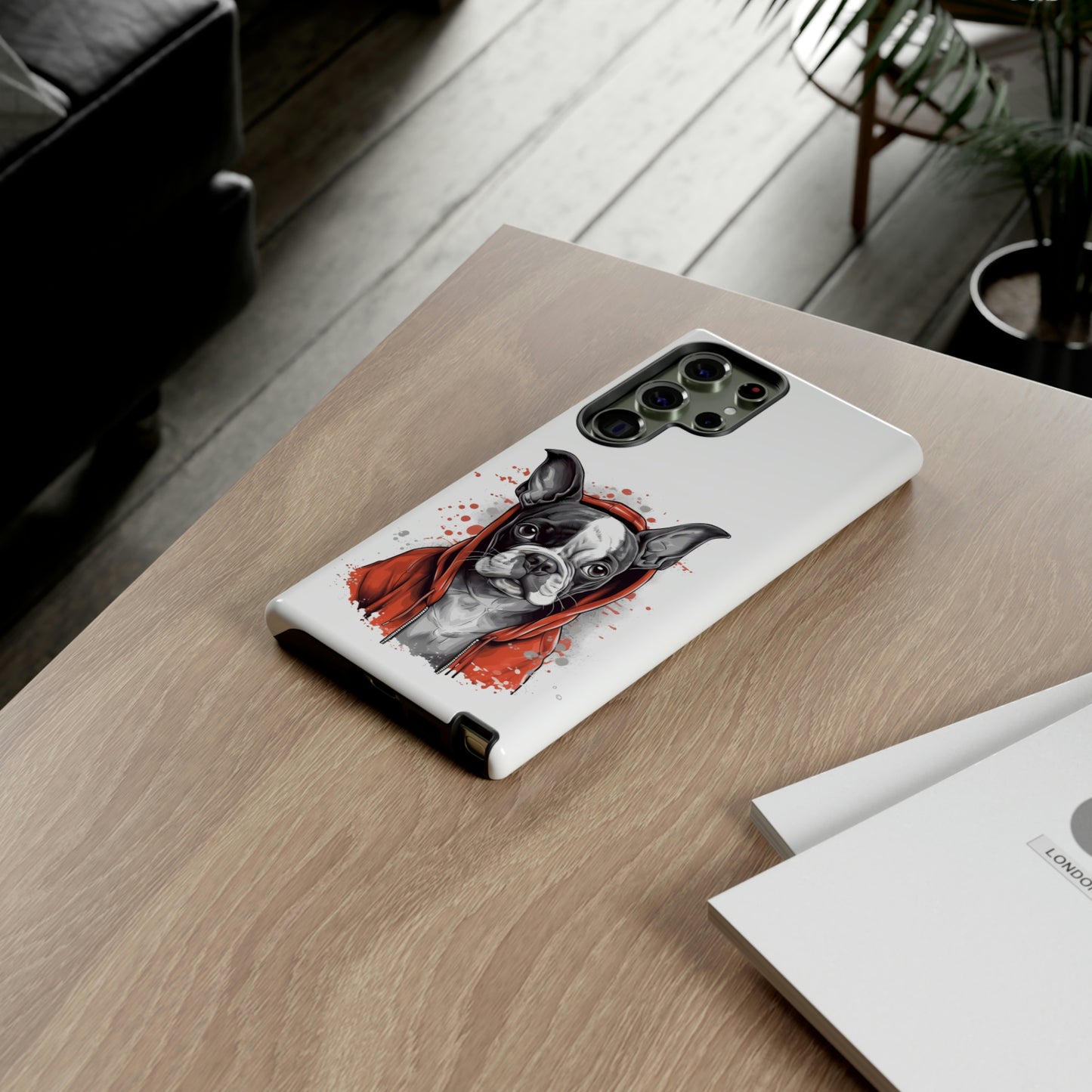 Boston Terrier in a Red Hoodie Samsung Tough Cases