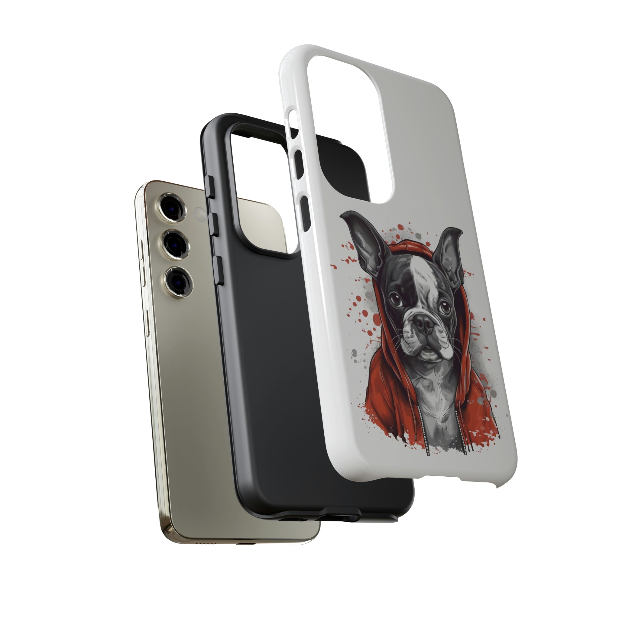 Boston Terrier in a Red Hoodie Samsung Tough Cases